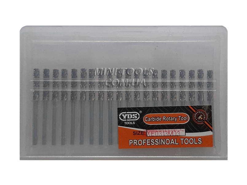 Набір фрез карбід вольфрам YDS Tools Тип-AX 20шт. 3х3мм, фото 1