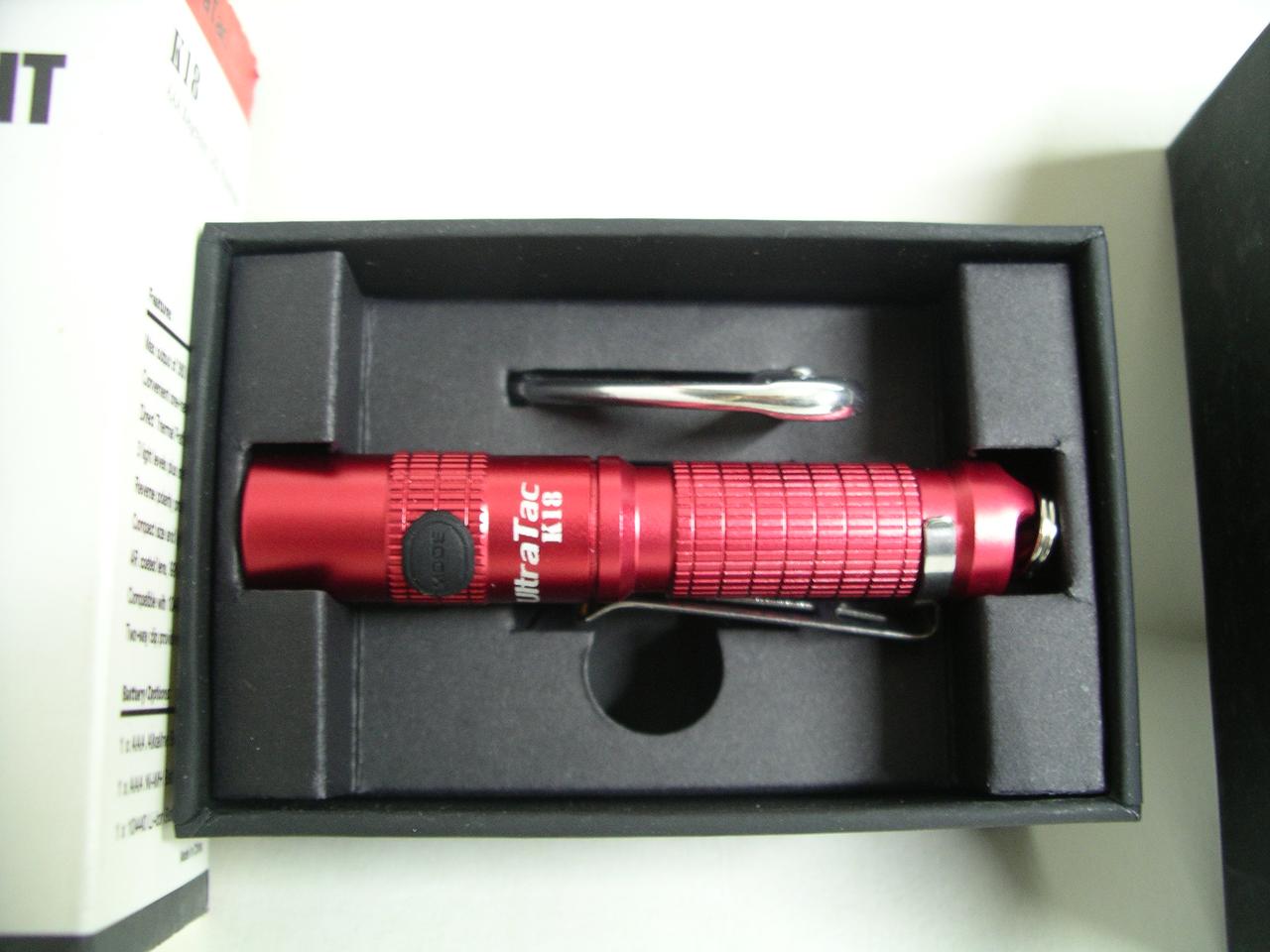 Ліхтар Ultratac K18 Cree XP-G2 S2 LED 110-360 lm, корпус червоного кольору