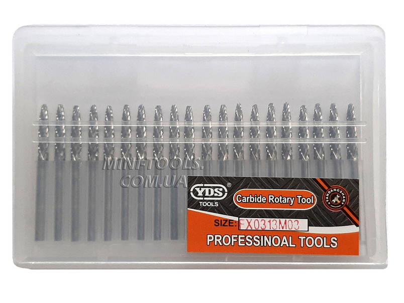 Набір фрез карбід вольфрам YDS Tools Тип-F 20шт. 3х3мм, фото 1