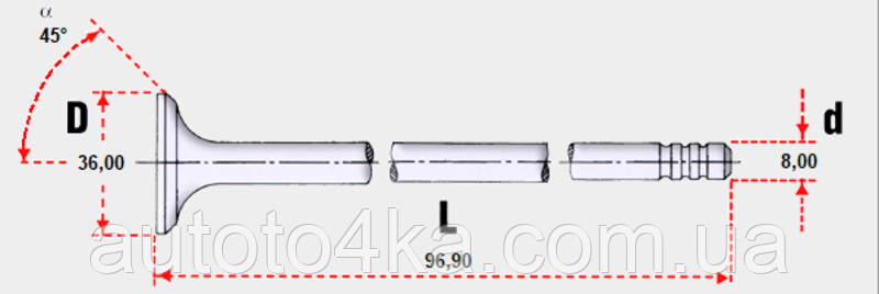 Клапан двигуна впускний OSVAT 0839, фото 1
