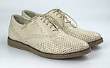 Чоловіче взуття великих розмірів бежеві туфлі літні шкіряні Rosso Avangard Felicete Beige Perf Peas, фото 10