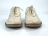 Чоловіче взуття великих розмірів бежеві туфлі літні шкіряні Rosso Avangard Felicete Beige Perf Peas, фото 6