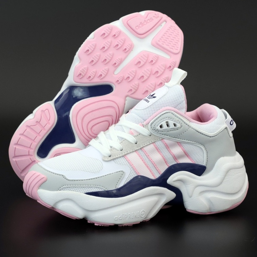 Жіночі кросівки Adidas Consortium x Naked Magmur Runner білі з рожевим 36-40р. Живе фото (топ ААА+)