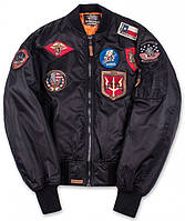 Бомбер Top Gun MA-1 Nylon Bomber Jacket with Patches (черный)