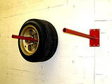 Кронштейн для гаражного зберігання шин і коліс, на пластині, на 2 колеса сині, фото 5