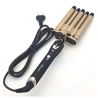 Плойка п'ять хвиль для завивання волосся щипці Gemei GM-2933