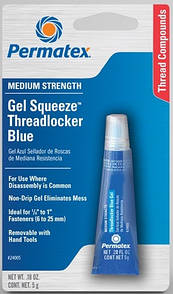 Permatex Medium Strength Threadlocker BLUE Gel — Фіксатор для різі середньої фіксації синій гель — 5 г