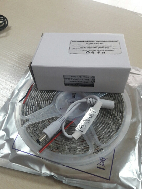 Комплект лента LED IP65 SMD 5050 белая 5м + контроллер + блок питания 6,66А - фото 1 - id-p1146049901