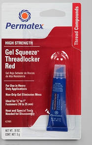 Permatex® High Strength Threadlocker RED Gel — Фіксатор різі сильної фіксації гель КРАСНИЙ — 5 г