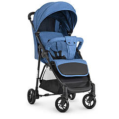 Коляска дитяча «Bambi» M 4249 Blue, прогулянкова, книжка, корзина, чохол, синя