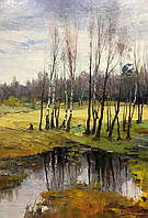 Картина Коновалюк Ф. З. Пейзаж с прудом и деревьями