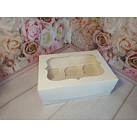 Коробка для кексів (на 6 шт.) ,25*17*8 см біла