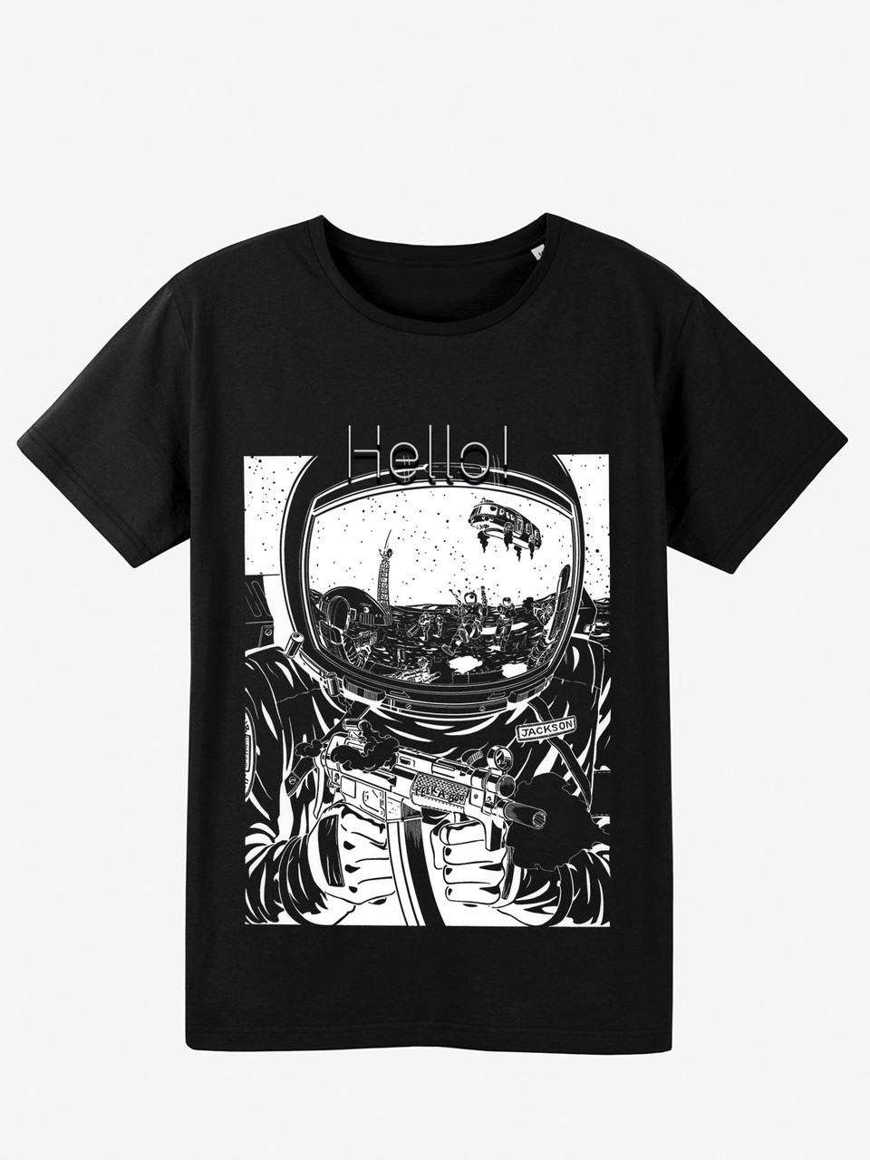 Молодіжна футболка чорного кольору HELLO!