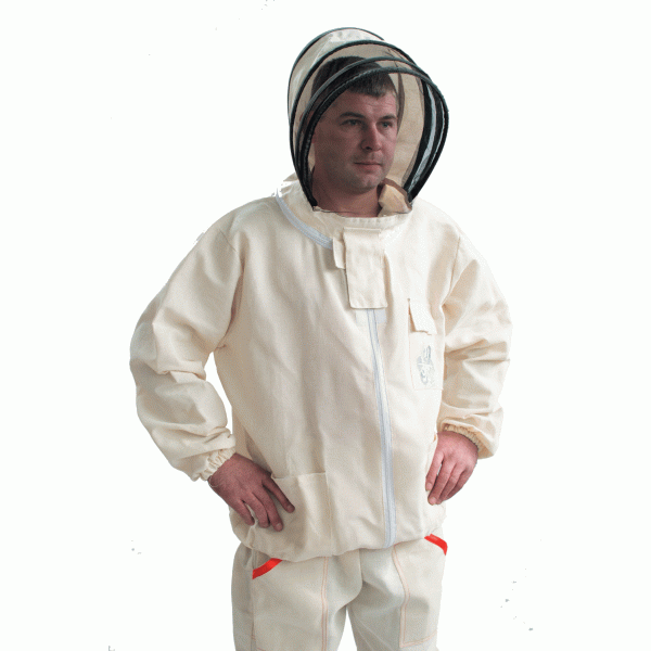 Куртка бджоляра робочий одяг бджоляра з льону куртка пасічника з маскою спецодяг для бджільництва