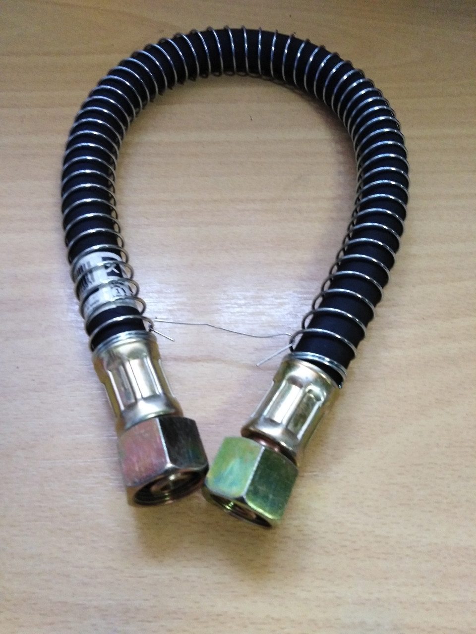 Шланг гальмівний МАЗ L=605мм (р+р) в обплетенні, фото 1