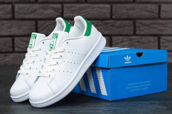 Купить Кроссовки Adidas Stan Smith White Green, кроссовки адидас стэн ...