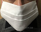 Багаторазова маска біла 100% бавовна, фото 3