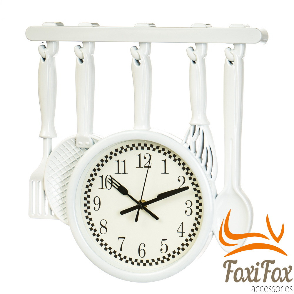 Оригінальний годинник для кухні білий d-20 см