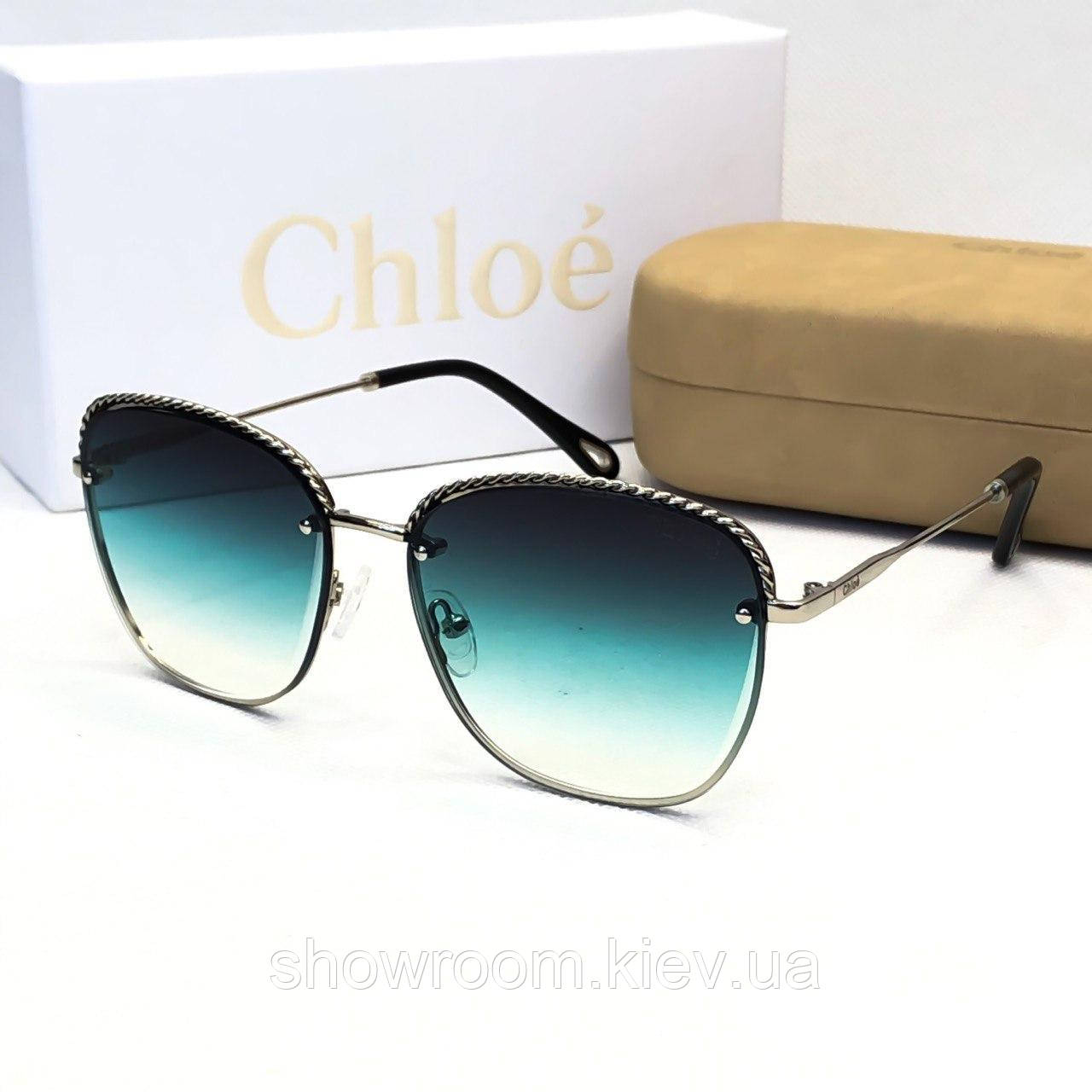 Брендові жіночі сонцезахисні окуляри Chloe (202) green