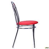 Кухонний стілець AMF Велес 830х400х500 мм хром червоне сидіння м'яке для кафе, фото 4