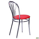 Кухонний стілець AMF Велес 830х400х500 мм хром червоне сидіння м'яке для кафе, фото 5