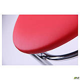 Кухонний стілець AMF Велес 830х400х500 мм хром червоне сидіння м'яке для кафе, фото 7