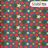 Тканина Дизайн 900Д ПВХ Сердечка Бірюза