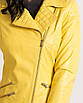 Шкіряна куртка жіноча VK жовта 48 розміру (Арт. PAR291), фото 3