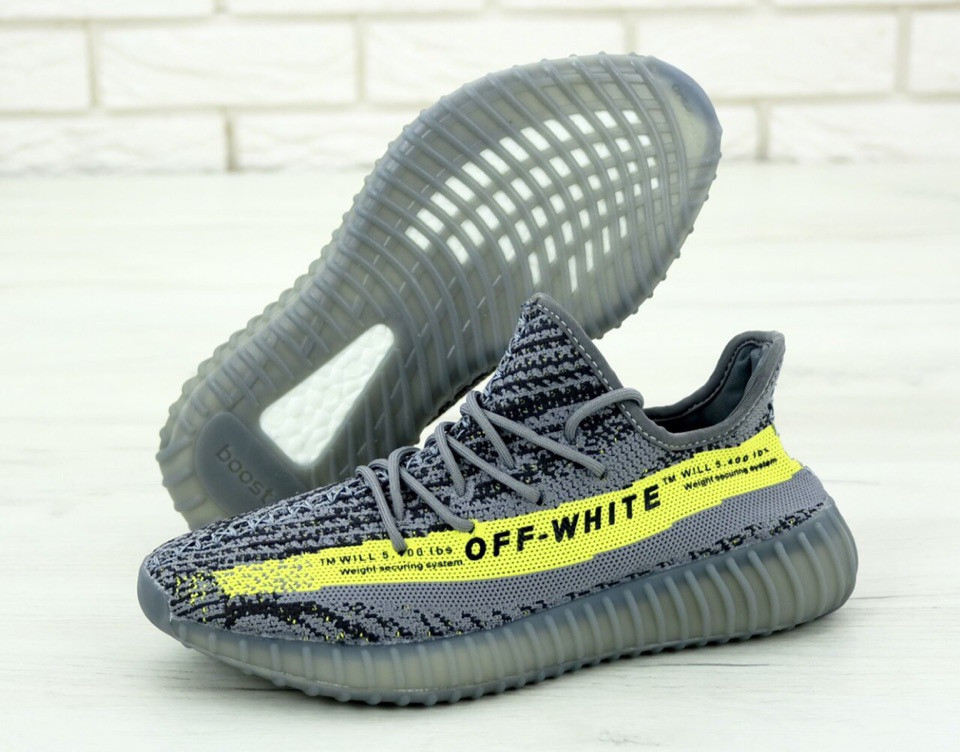 Чоловічі кросівки Adidas Yeezy Boost Off White, чоловічі кросівки адідас ізі буст оф вайт