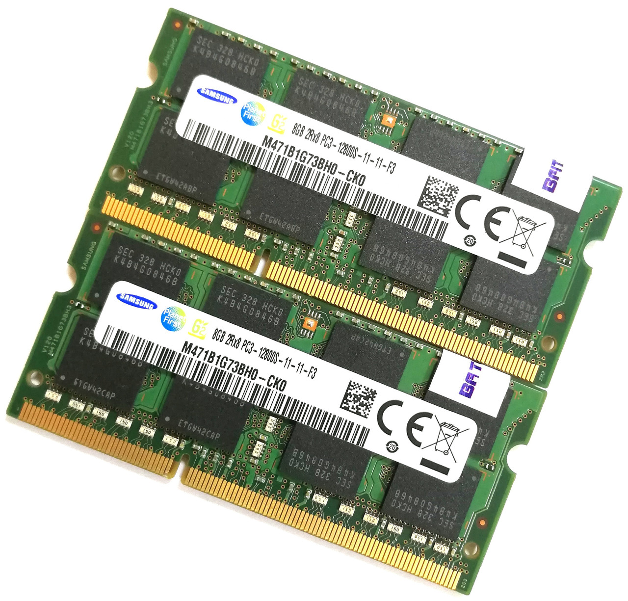 Пара оперативної пам'яті для ноутбука Samsung DDR3 16Gb (2x8Gb) 1600MHz PC3-12800s CL11 (M471B1G73BH0-CK0) New