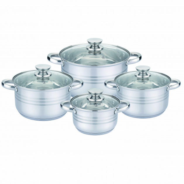 Набір каструль Unique UN-5032, 8 предметів., фото 1