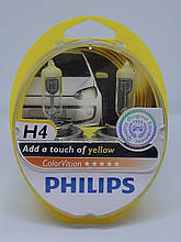 Галогенна лампа Philips H4 ColorVision жовтий