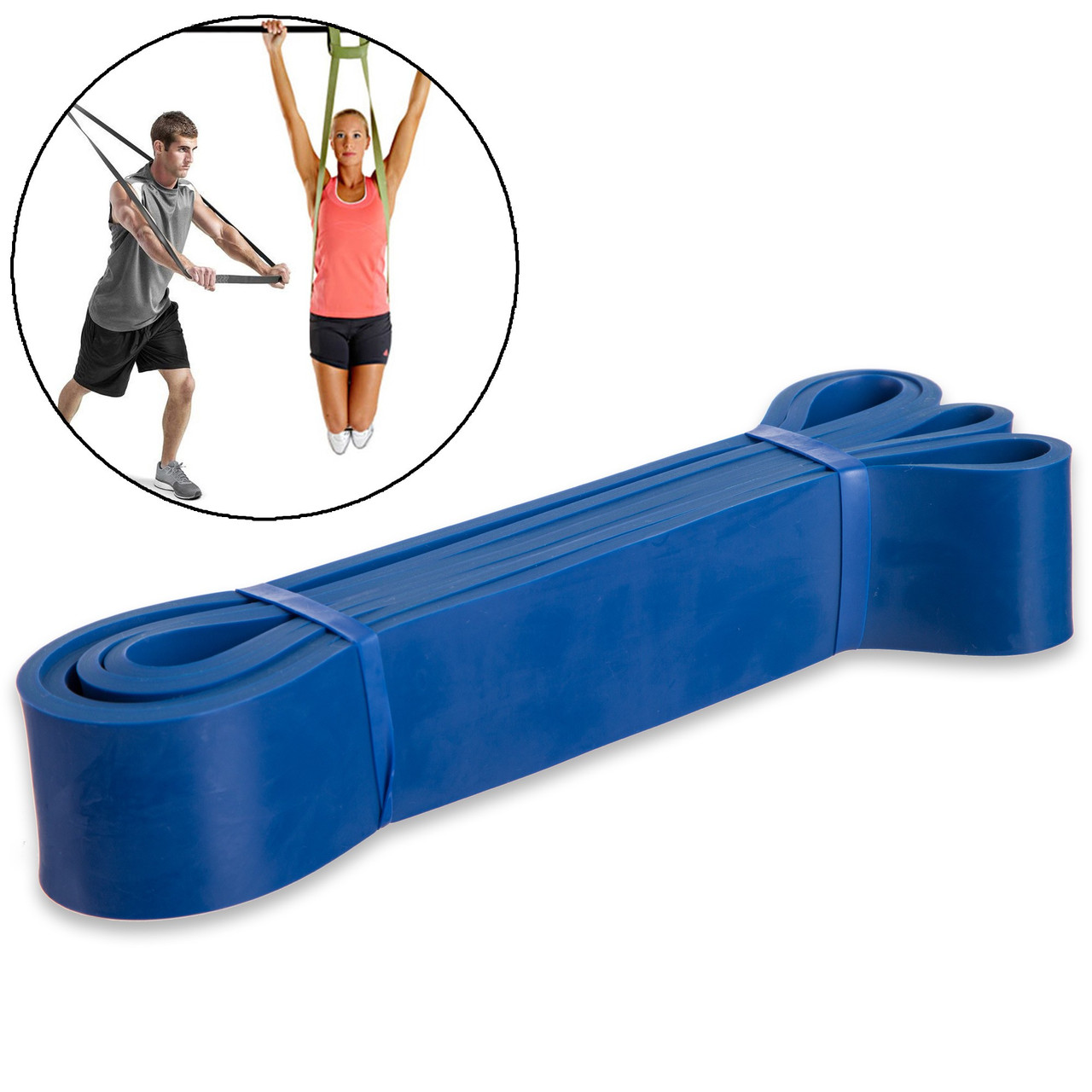 Гума для фітнесу та підтягувань Power Bands Sport FI-0889-4 потужність L (навантаження 25-57 кг) синя, фото 1