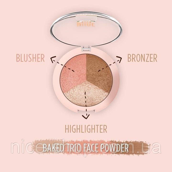 Палітра для контурингу Golden Rose Nude Look Baked Trio Face