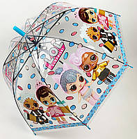 Дитяча парасоля-тростина, напівавтомат "LOL / ЛОЛ" від Rain Proof, з блакитною ручкою, 0269-2