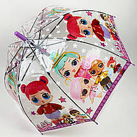 Дитяча парасоля-тростина, напівавтомат "LOL / ЛОЛ" від Rain Proof, з фіолетовою ручкою, 0269-4