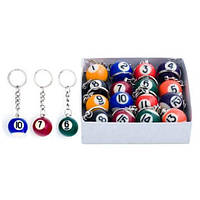 Брелок шар більярдний Pool діам. 2,5 см 1 паковання 15 шт.