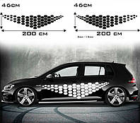 Виниловые наклейки на авто " Соты " 46х100 см 4 листа