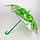 Прозора парасолька-тростина з куполом грибком і кленовим листям, Paolo Rossi, зелена, 03468-1, фото 2