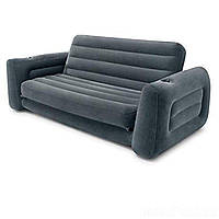 Надувной диван Intex 66552, 203 х 224 х 66 см. Флокированный диван трансформер 2 в 1