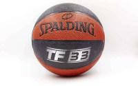 М'яч баскетбольний Composite Leather No7 SPALDING TF-33 Indoor/Outdoor чорний-жовтогарячий