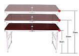 Стіл туристичний складаний, для пікніка, для риболовлі+ 4 стільця 120*60*70 Коричневий Folding Table, фото 6