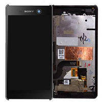 Дисплей Sony E5603 Xperia M5 Dual Sim, E5606, E5633, E5653 с сенсором (тачскрином) и рамкой черный