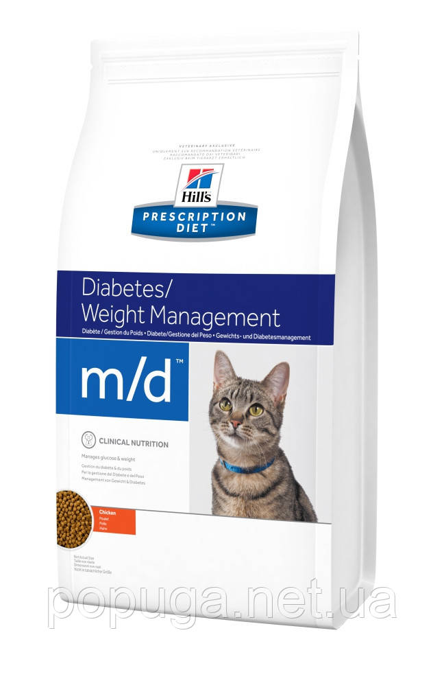 Hill's Prescription Diet m/d Diabetes/Weight Management корм для кішок КУРИЦА, 5 кг