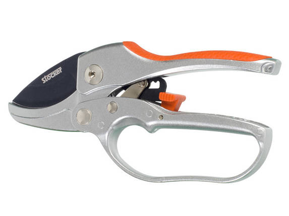 Секатор садовий Штокер Stocker 7244 Ratchet 18 з храповим механізмом, фото 1