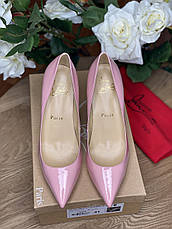 Жіночі рожеві туфлі — човники Louboutin So Kate 10 cm з лакованої шкіри лабутини туфлі малинові, фото 4