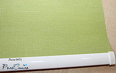 Готові рулонні штори Льон 873 розмір 950х1650мм (салатовий колір), фото 2