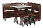 Кухонний куточок Лорд із розкладним столом і табуретами горіх лісовий Пехолін, фото 3