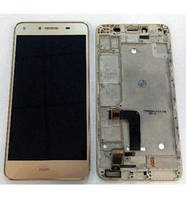 Дисплей Huawei Y5 II (CUN-U29, CUN-L21) Honor 5 с сенсором и рамкой золотистый Оригинал (Тестирован)