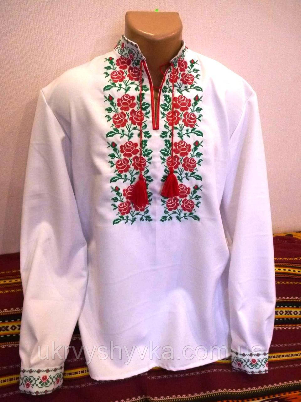 Чоловіча вишиванка "Троянди червоні", фото 1